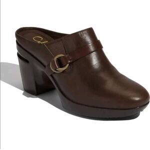 Cole Haan Collab Shelly NEW Brown Leather Wedge Buckle Wedge  Clog 8B